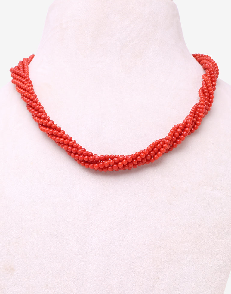 Natural Color Coral Beads Necklace