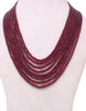 Natural Color Uncut Ruby Beads Necklace