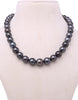Round Natural-Color Black Tahitian Saltwater Pearl Necklace, 9.0-14.9mm – AAA Quality