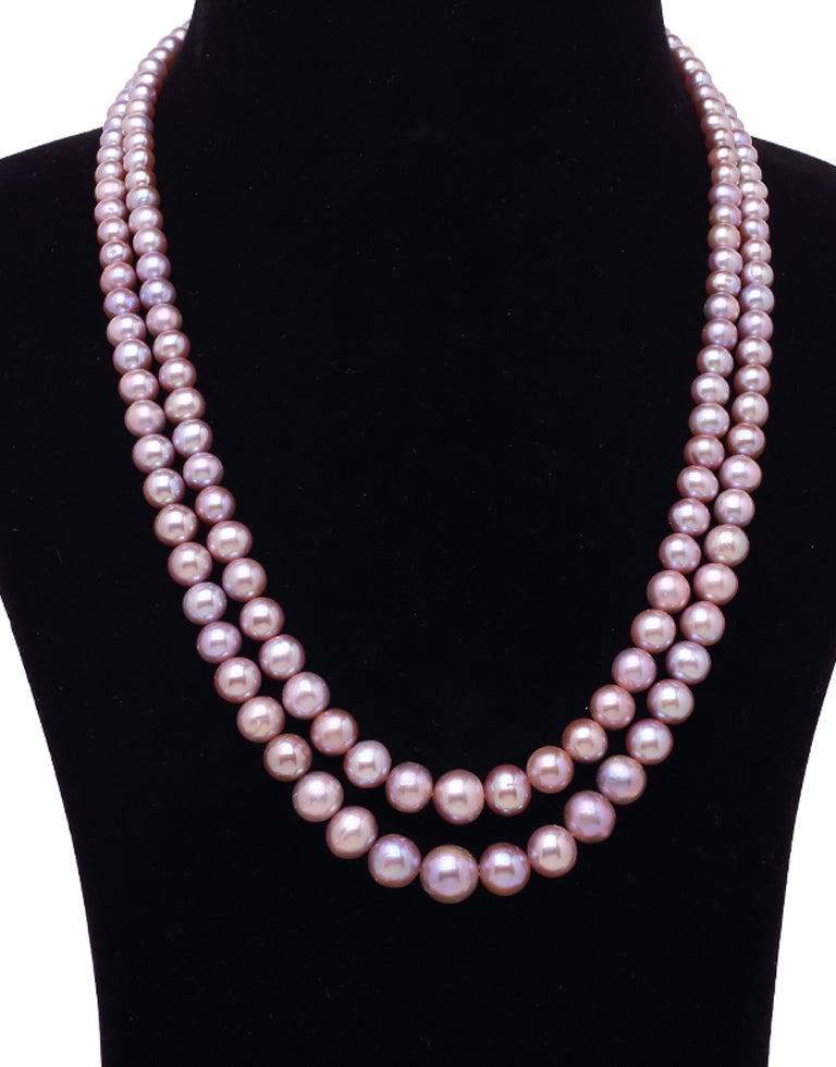 The Ember Lavender Freshwater Pearl Graded Necklace