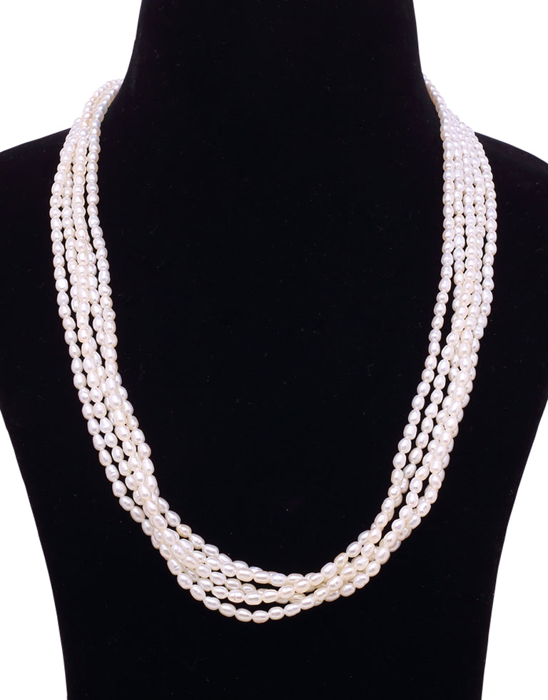 The Precious White Freshwater Rice Pearl Necklace