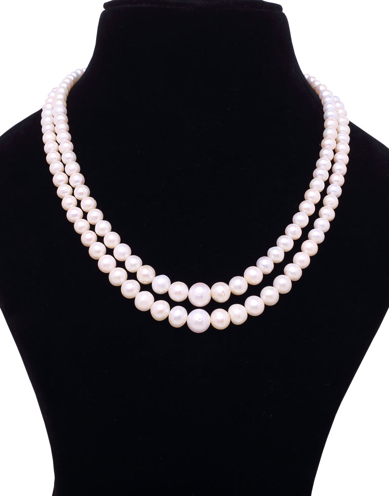 The Pure Round White Freshwater Graded Pearl Necklace