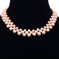 Luminous Pink Freshwater Pearl Button Necklace