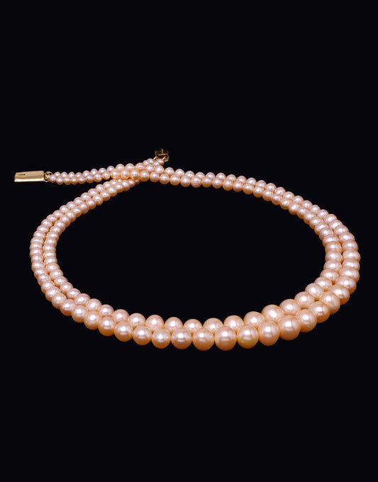 The Classic Pink Freshwater Pearl Graded Necklace