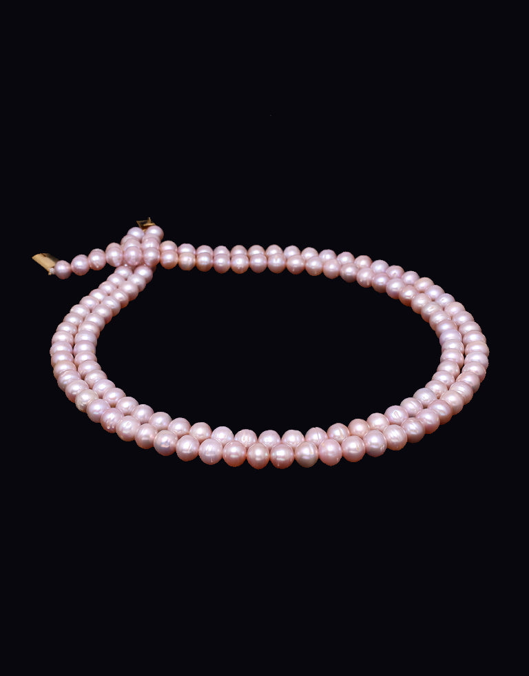 Lovely Round Lavender Freshwater Pearl Necklace