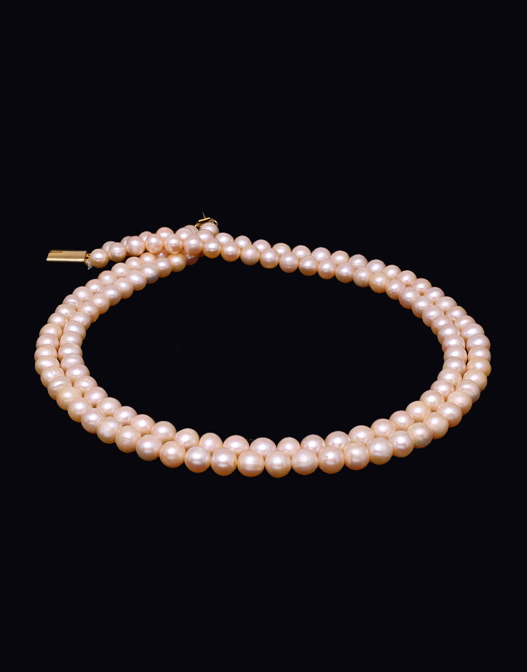 Daring Round Pink Freshwater Pearl Necklace