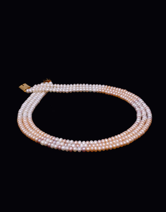 Luminous Half Round Multi-Color Freshwater Pearl Necklace