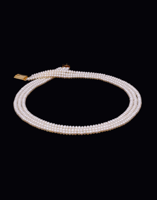 Beautiful Half Round White Freshwater Pearl Necklace
