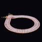 Beautiful Triple Color White, Pink, Lavender Freshwater Oval Shape Pearl Necklace