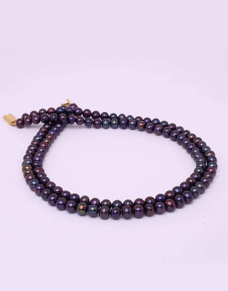 Surreal Round Black Freshwater Pearl Necklace