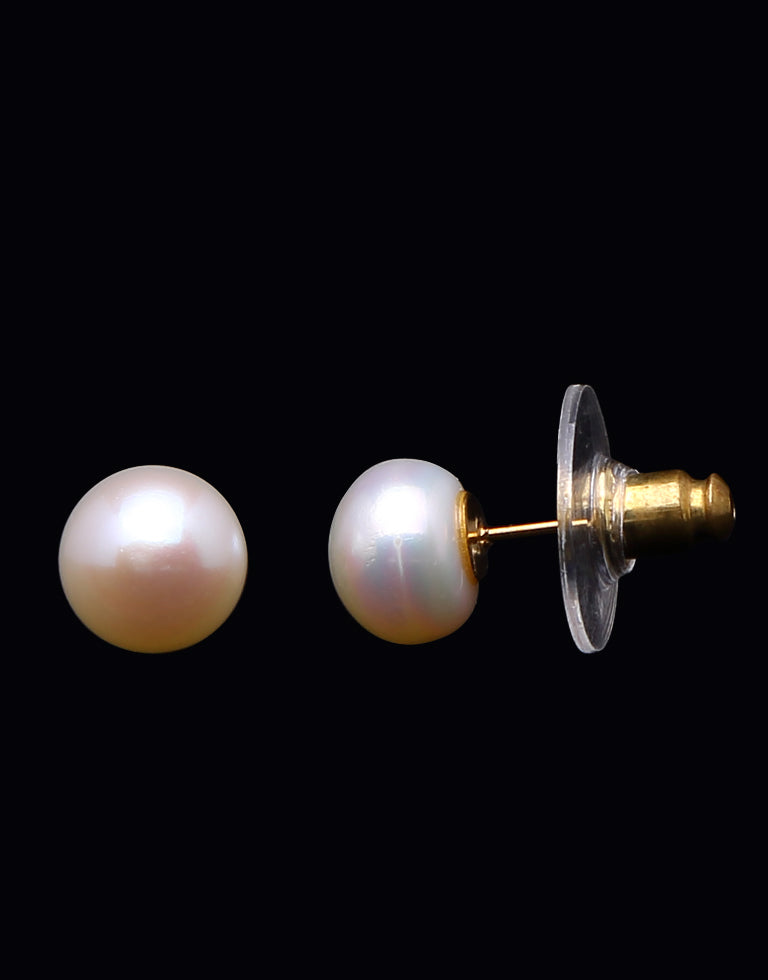 Golden,White Simple C Shape Pearl Alloy Stud Earrings at Rs 107.25/set in  New Delhi