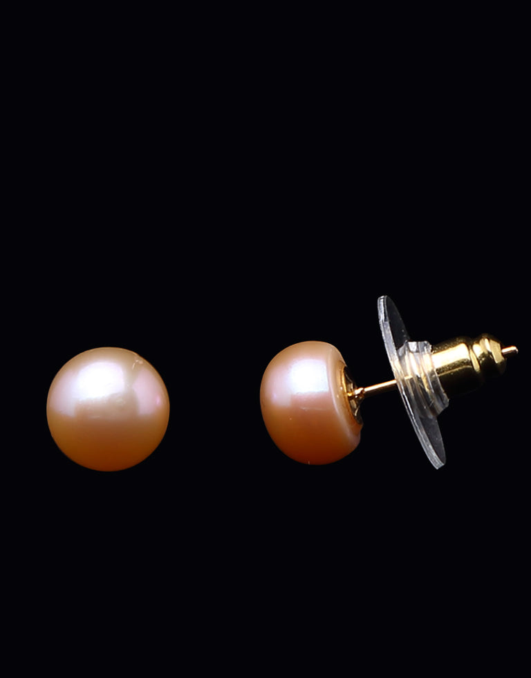 Alluring Pink Freshwater Pearl Stud Earring