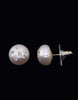 Elite Collection Freshwater Pearl Button Tops With CZ Setted On Pearls