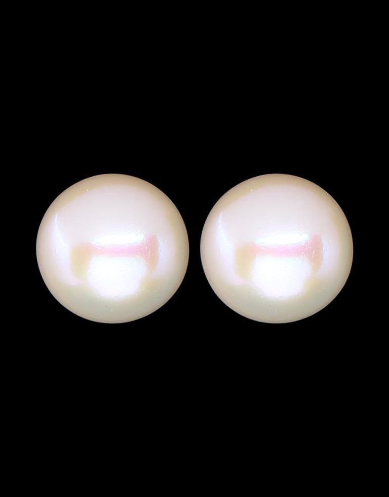 Elite Collection White Freshwater Pearl Stud Earring