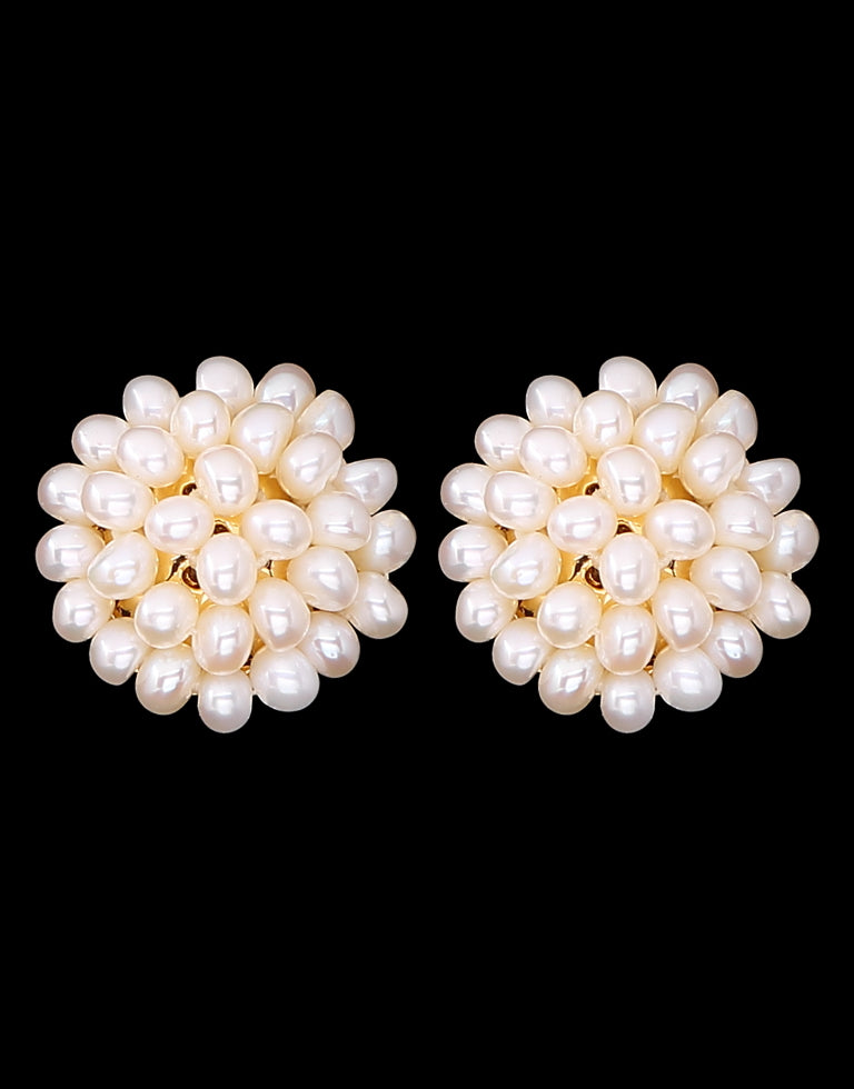 White Freshwater Seed Pearl Stud Earring