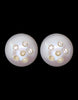 Elite Collection Freshwater Pearl Button Tops With CZ Setted On Pearls