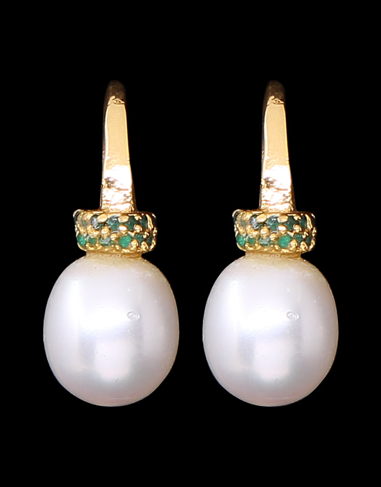 Decorative Freshwater Pearl With Semi Precious Stone Fancy Stud Earrings
