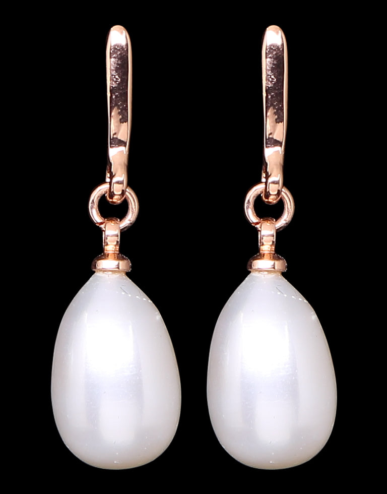 White Freshwater Pearl Drop Hook Earring