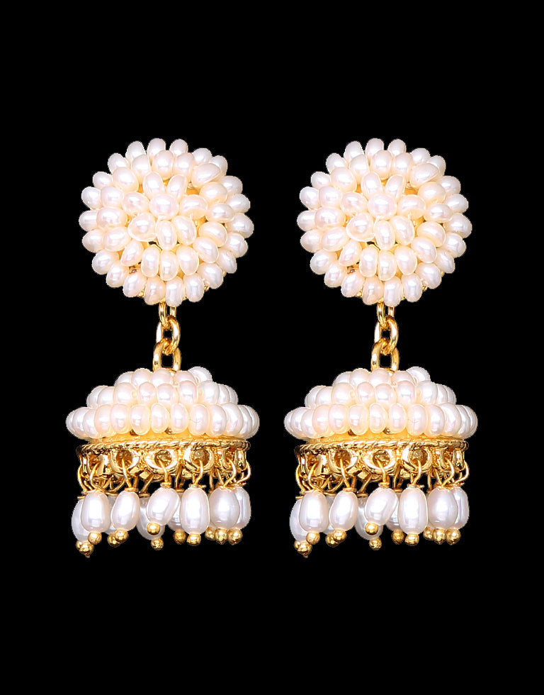 Traditional Freshwater Seed Pearl Tops With Jhumka Changeable