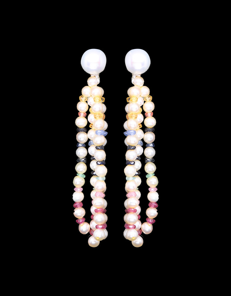 Freshwater Seed Pearl With Real Beads Earrings