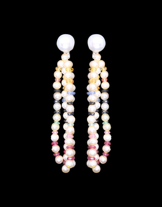 Freshwater Seed Pearl With Real Beads Earrings