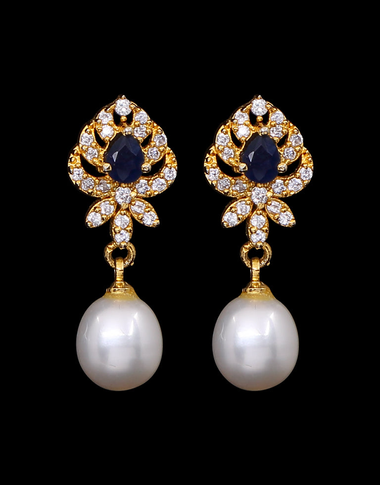 Freshwater Pearl with Cubic Zircon & Semi Precious Stone Fancy Stud Earrings