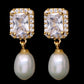 Freshwater Pearl With Cubic Zircon & Semi Precious Stone Fancy Stud Earrings