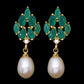 Freshwater Pearl With Cubic Zircon & Semi Precious Stone Fancy Stud Earrings