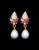 Freshwater Pearl with Cubic Zircon & Semi Precious Stone Fancy Stud Earrings