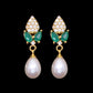 Freshwater Pearl with Cubic Zircon & Semi Precious Stone Fancy Stud Earrings