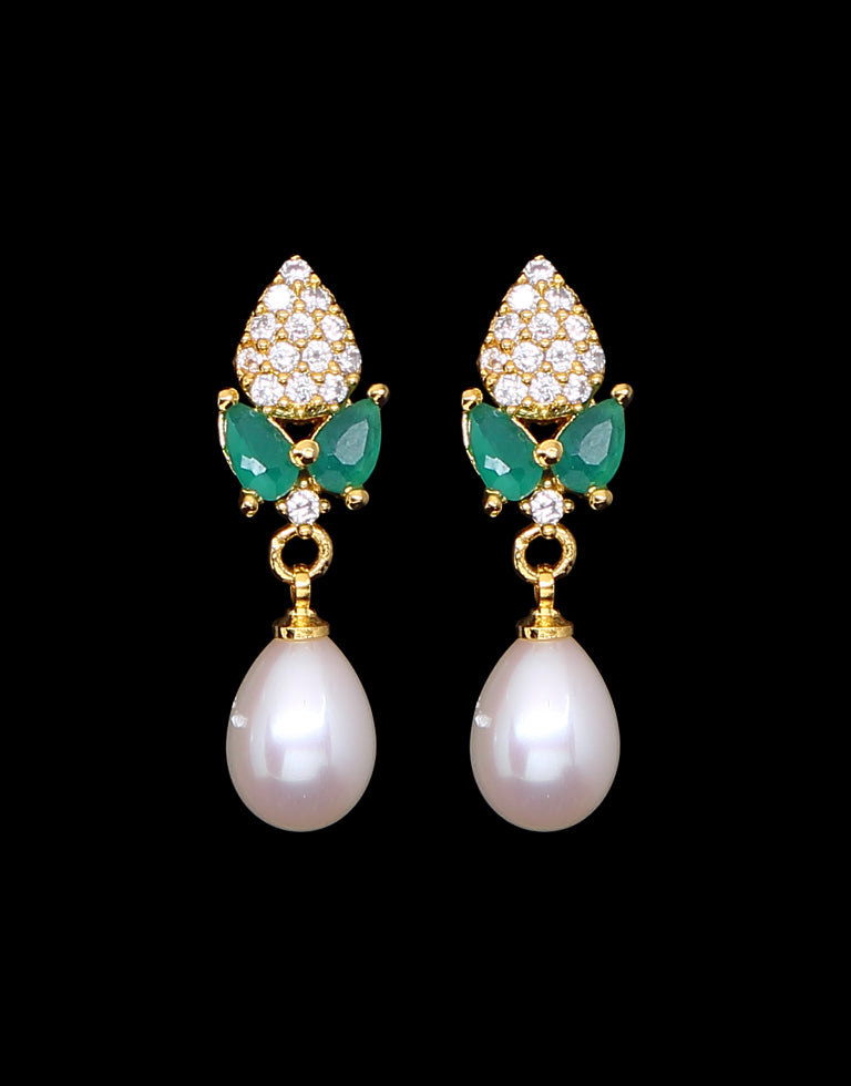 Freshwater Pearl with Cubic Zircon & Semi Precious Stone Fancy Stud Earrings