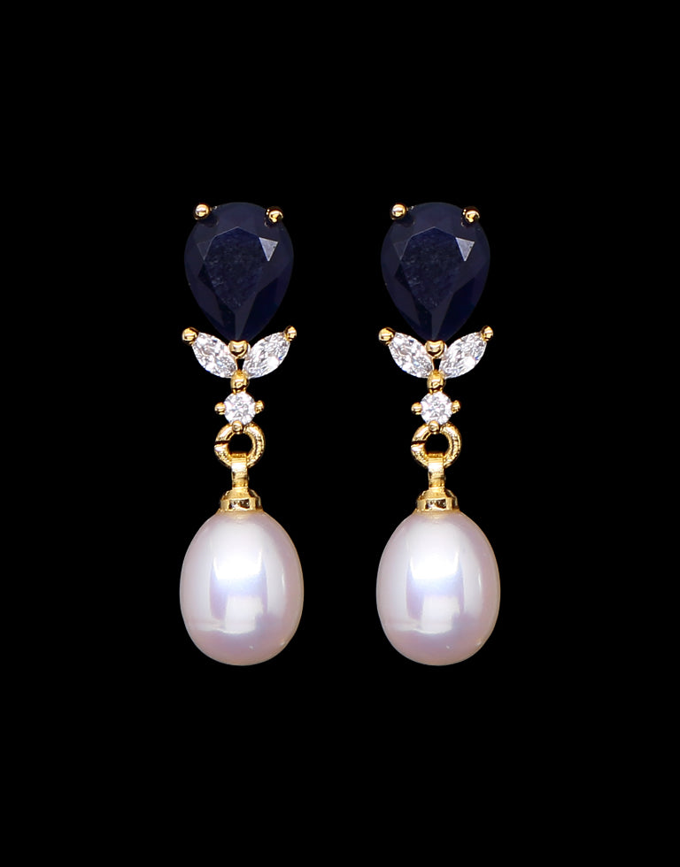 Buy Blue semi-precious stone stud earrings by Prerto at Aashni and Co