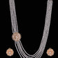 Freshwater Oval Shape Pearl Side Brooch Necklace Set