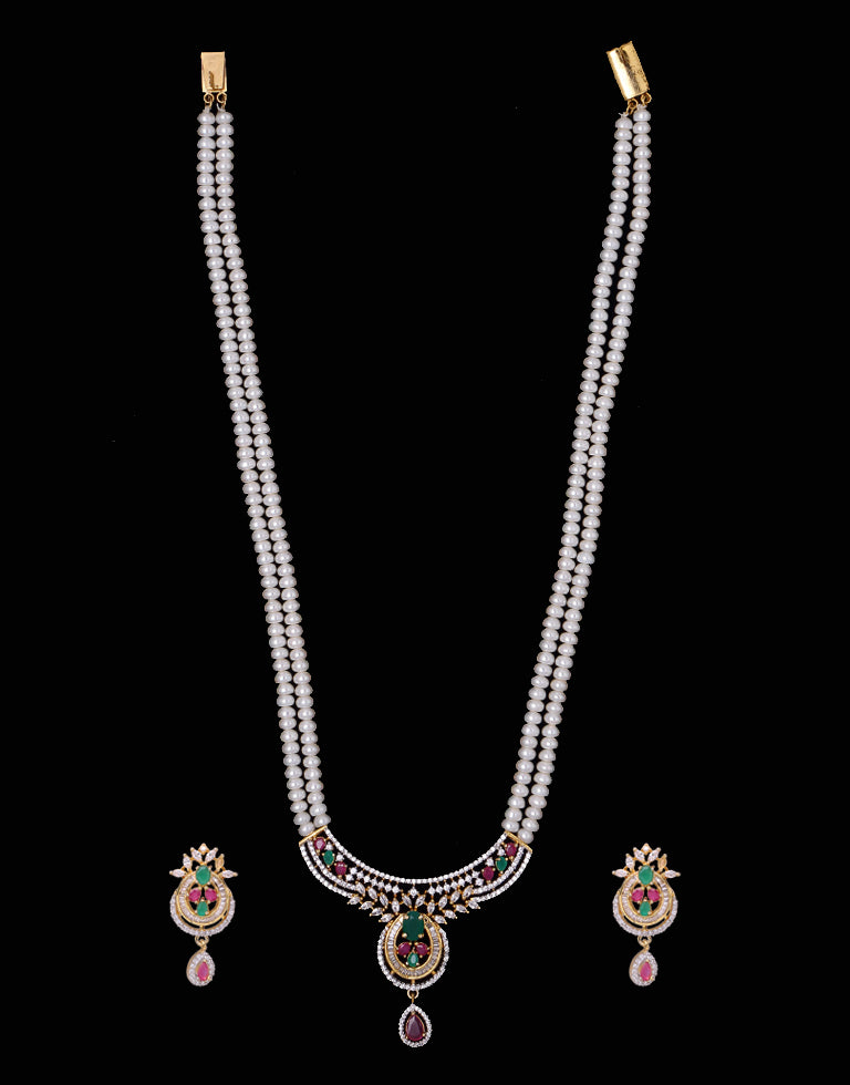 Maharani Designed White Cultured Pearl Set