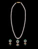 White Pearl Set with Green 'Chattri' Pendant