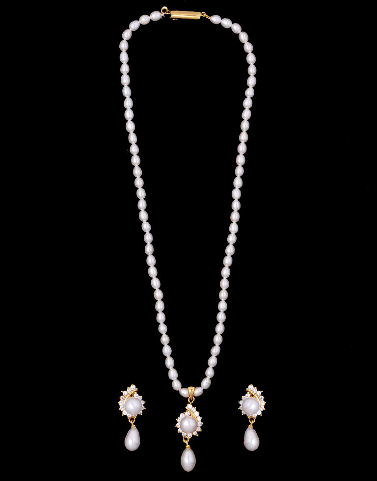 Oval Beaded Freshwater Cultured Pearl Set