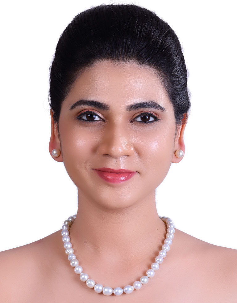 White South Sea Drop Shape Pearl Necklace, 9-11.5mm – AA Quality