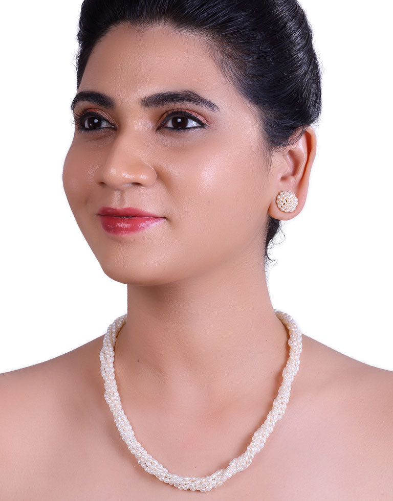 The Precious White Freshwater Rice Pearl Necklace