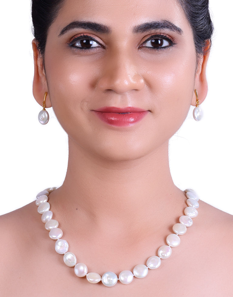 The Opulent White Baroque Freshwater Pearl Necklace Set