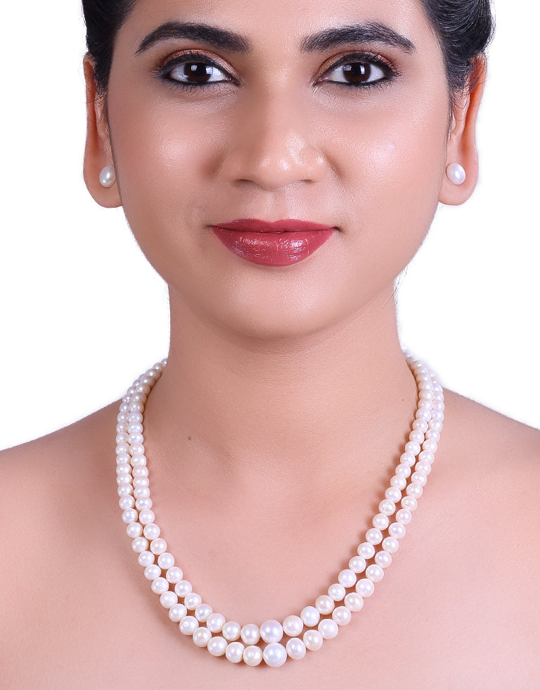 The Pure Round White Freshwater Graded Pearl Necklace