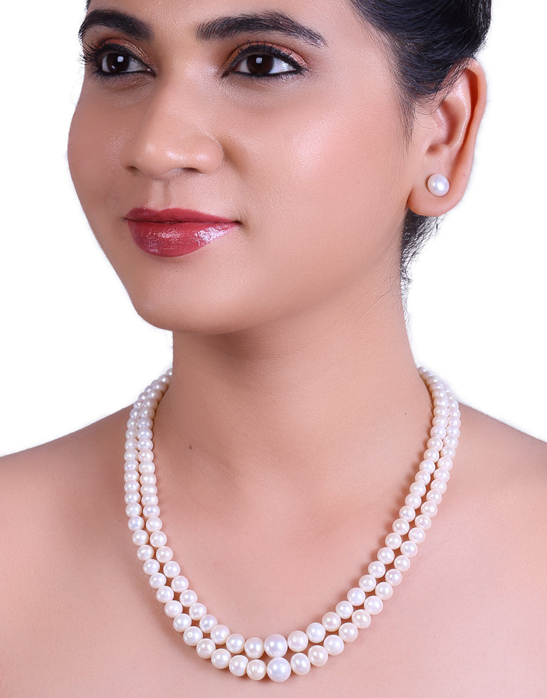 The Pure Round White Freshwater Graded Pearl Necklace