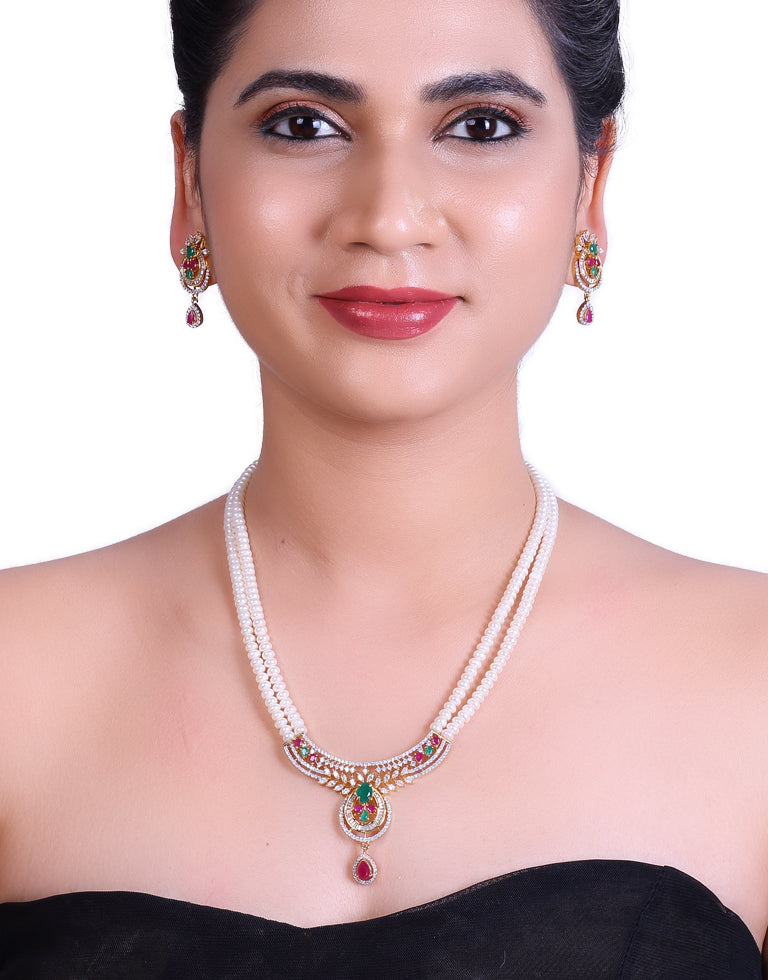 Maharani Designed White Cultured Pearl Set