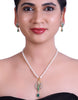 White Pearl Set with Olive Branch pendant