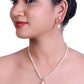 Oval White Beaded Pearl Set With Drop Dangled Pearls
