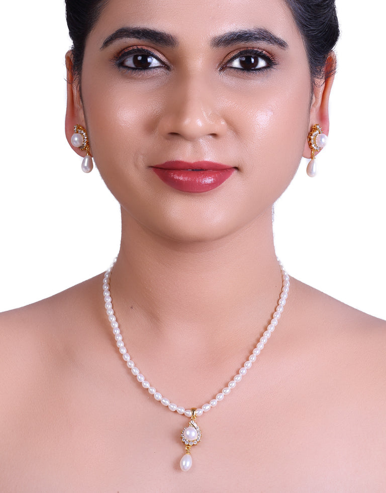 Oval Beaded Freshwater Cultured Pearl Set