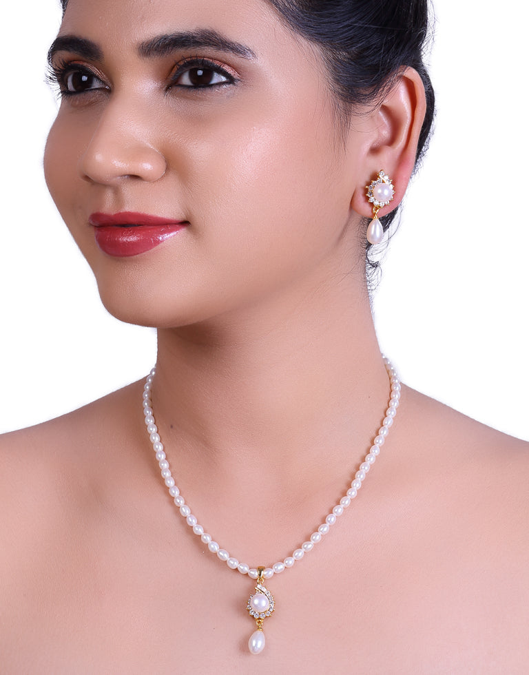 Oval Beaded Freshwater Cultured Pearl Set