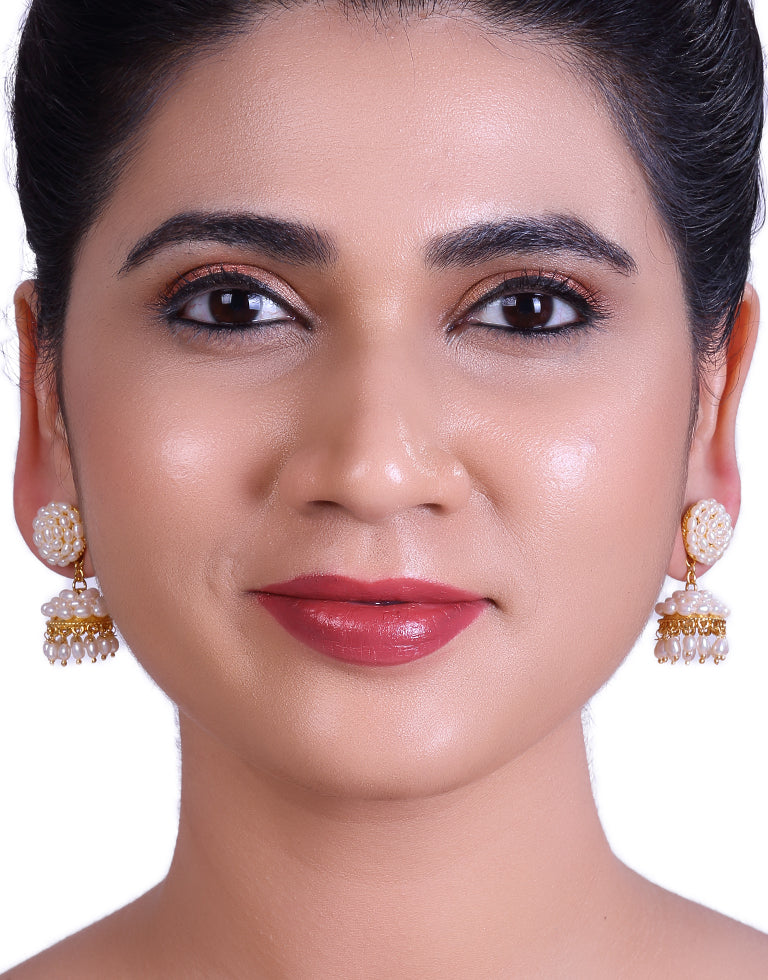 Traditional Freshwater Rice Pearl Tops With Jhumka Changeable