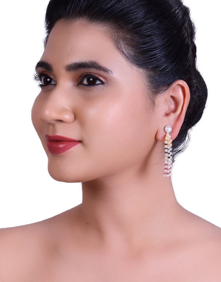 Freshwater Seed Pearl With Real Beads Earrings