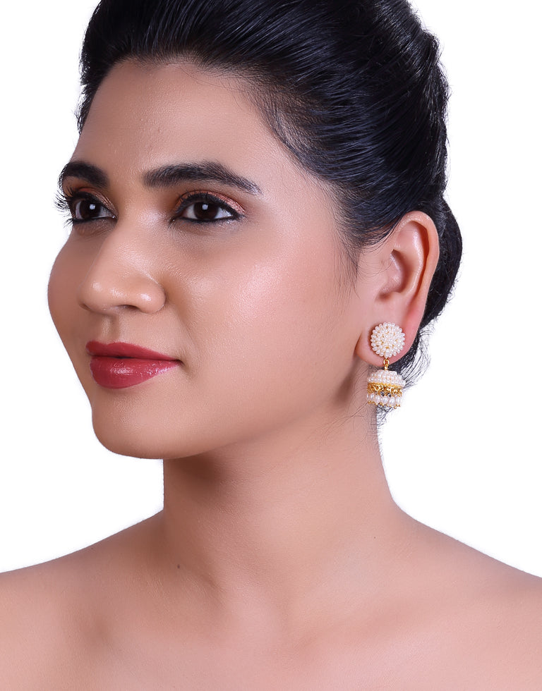 Traditional Freshwater Seed Pearl Tops With Jhumka Changeable