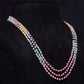 Neutral Colour  Rainbow Beads  Pearl Necklace
